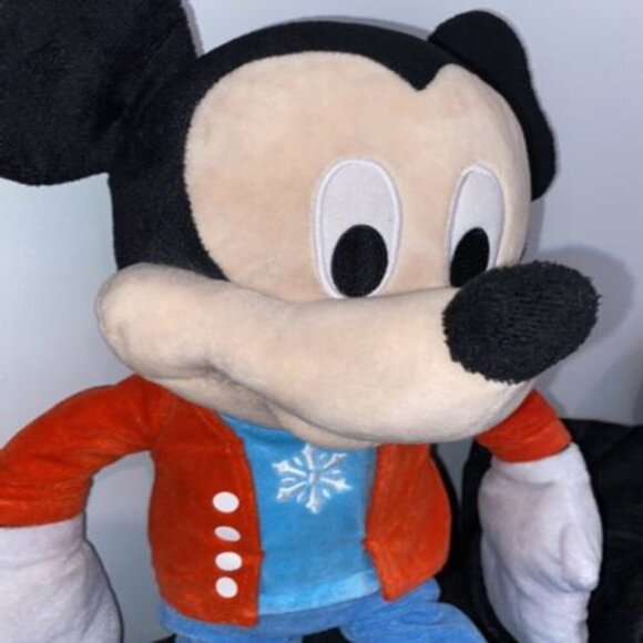 2017 Disney Mickey Mouse Plush 19" Large Snowflake Christmas Holiday Pre Owned - Picture 8 of 11